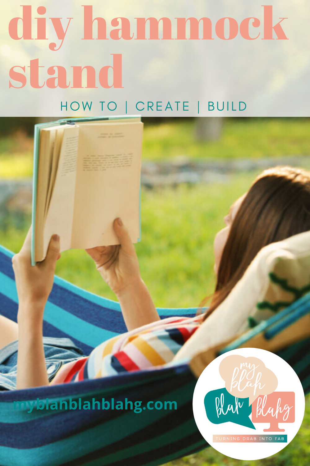 Looking for a fund weekend project? Look no further than this easy DIY Hammock! You won't regret it. #MyBlahBlahBlahg #EasyDIYHammock #HowToBuildAHammock #WoodenHammockStandDIY