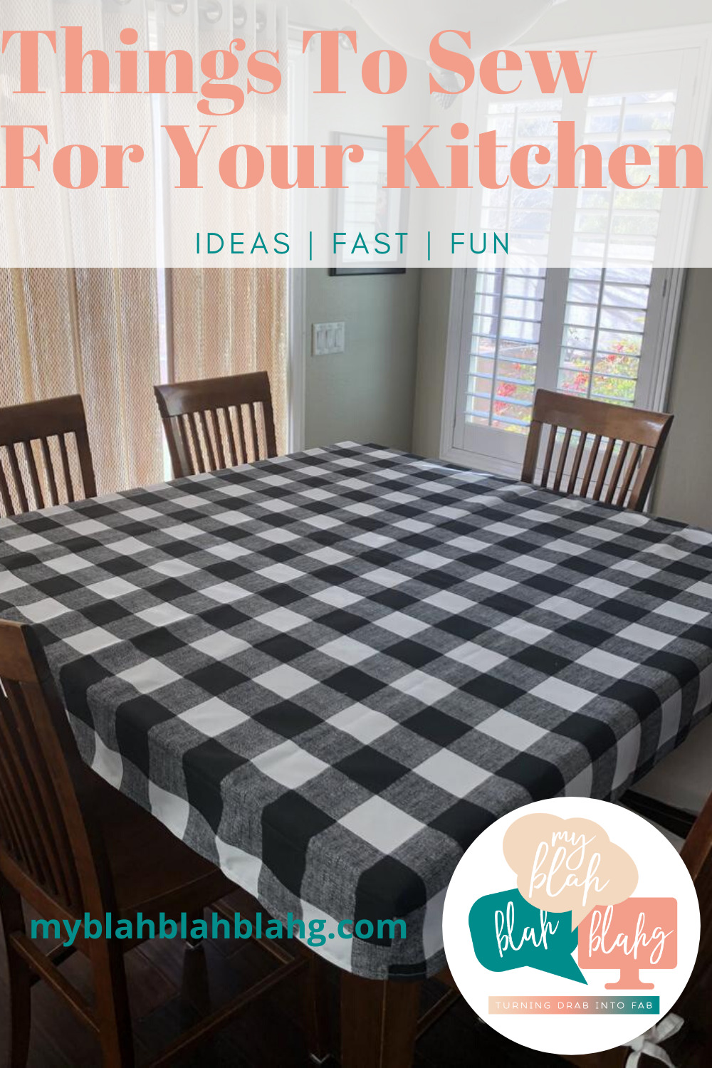 Why buy when you can make them yourself? 12 Things to sew for your kitchen that you need to see. Towels, hot pads, aprons and tablecloths are easy to make and can save you money over buying. #myblahblahblahgblog #thingstosewforyourkitchen #sewingprojects
