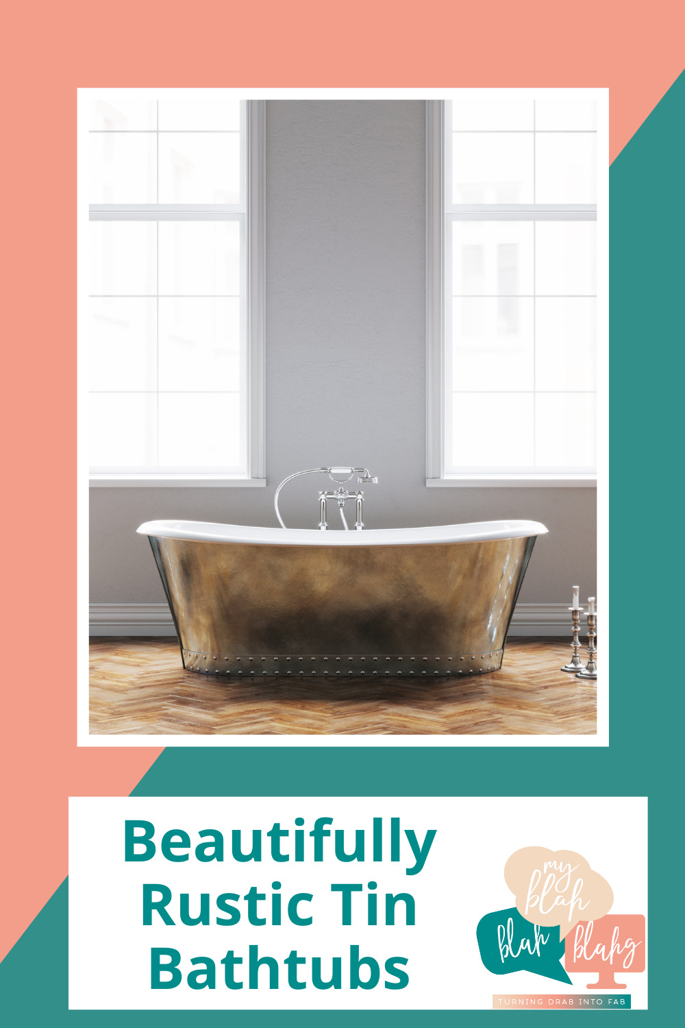 Myblahblahblahg.com has endless ideas for someone with any kind of taste! If you love the look of a modern farmhouse, bring that rustic charm into the bathroom, too! These tin bathtubs will be the perfect finishing touch!